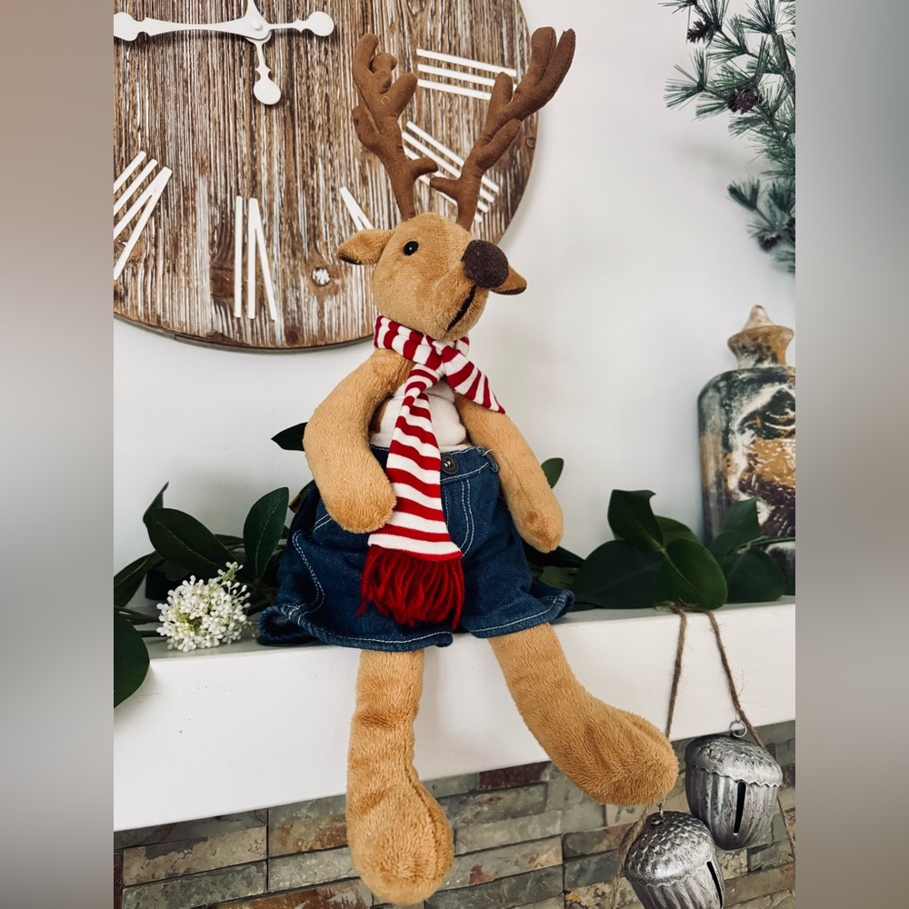 Rare Build-a-Bear Workshop 🦌 Reindeer Christmas Dear w/Antlers, Shorts & Scarf
